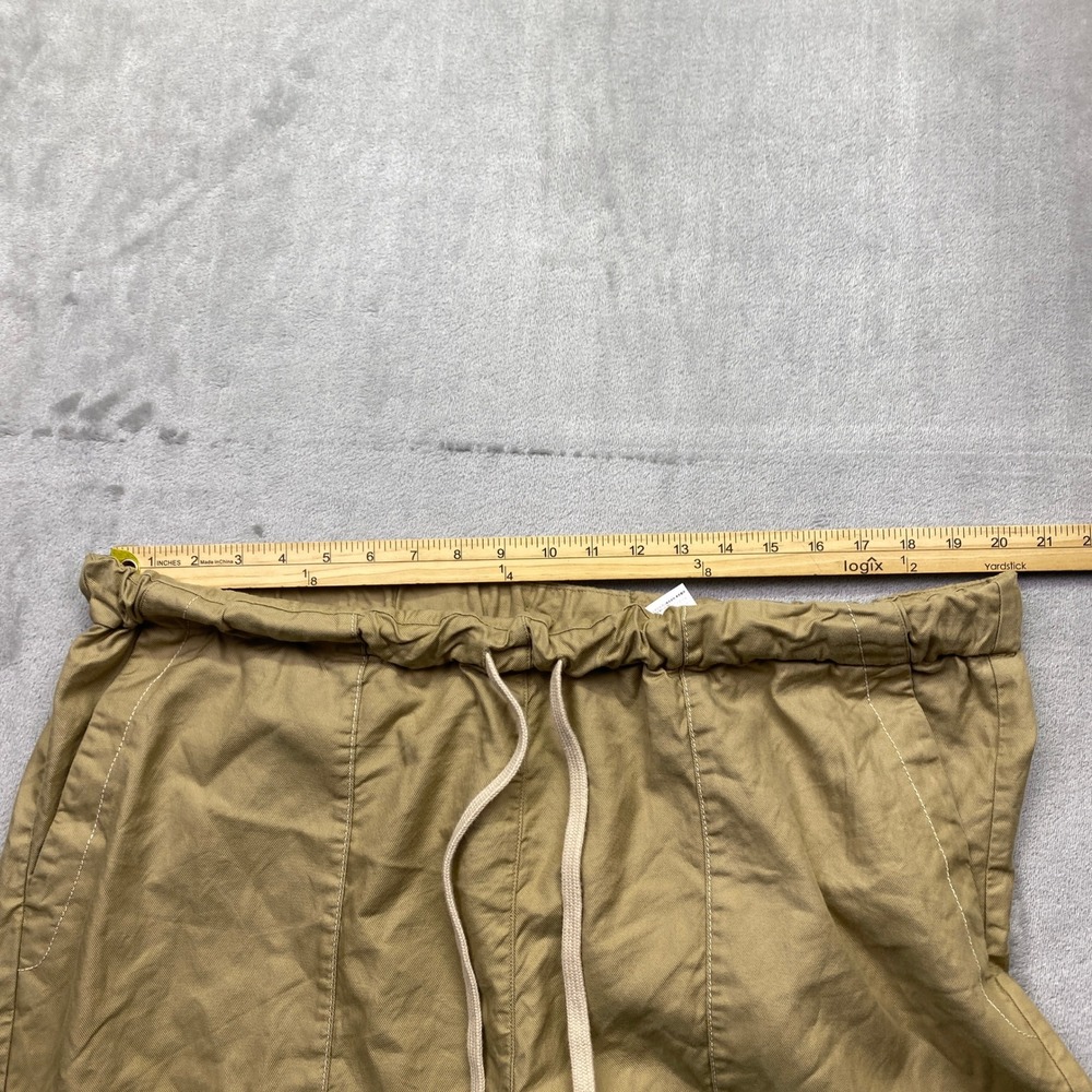 Banana Republic XXL Wide Leg High Rise Cargo Pants Tan Khaki Ankle Drawstring - Picture 7 of 10